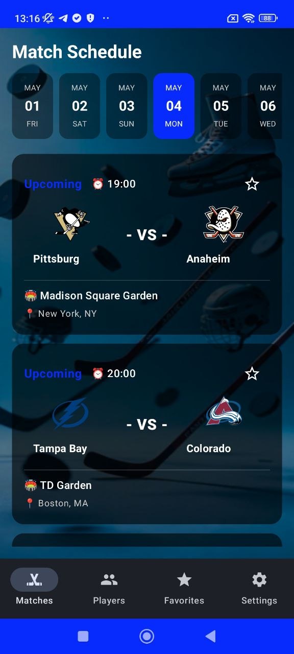 Match details screen